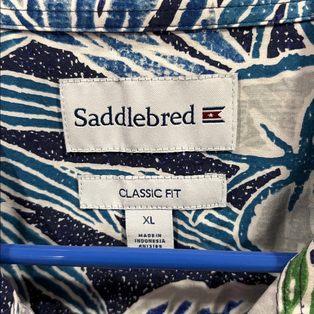 Saddlebred Tropical Blue and Green Shirt - Picture 2 of 4